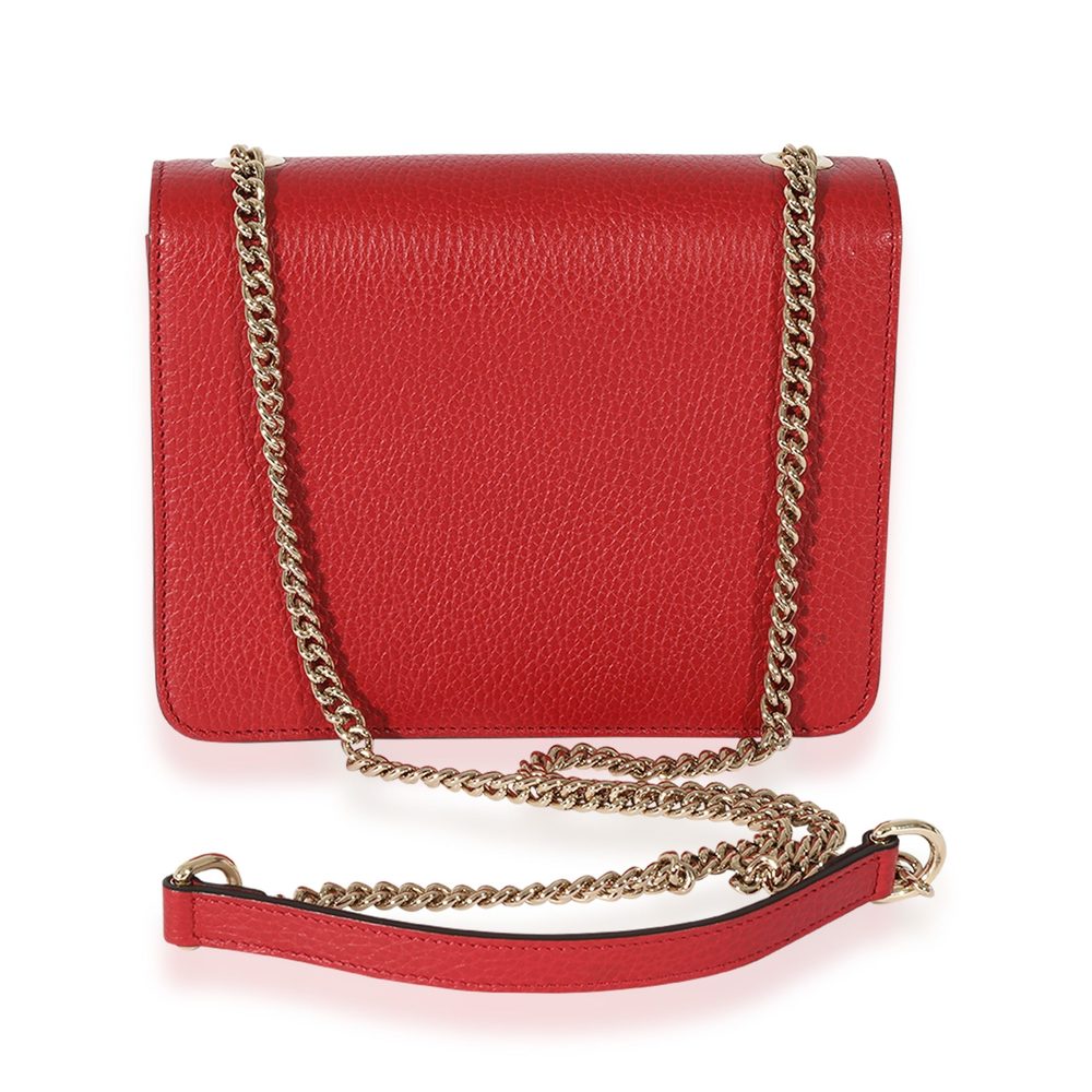 Gucci Red Leather Small Dollar Interlocking Chain… - image 3